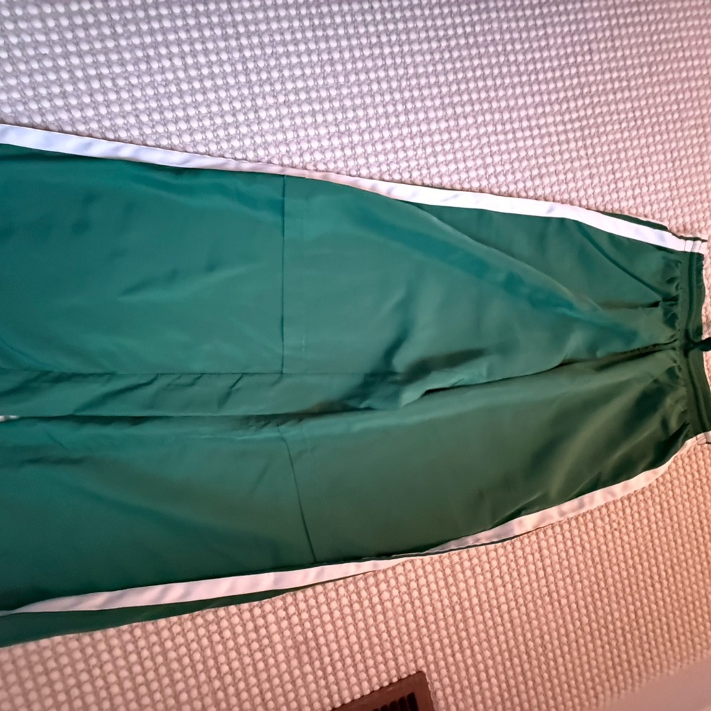 Edikted Green Track Pants with White Stripes